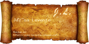 Jósa Levente névjegykártya